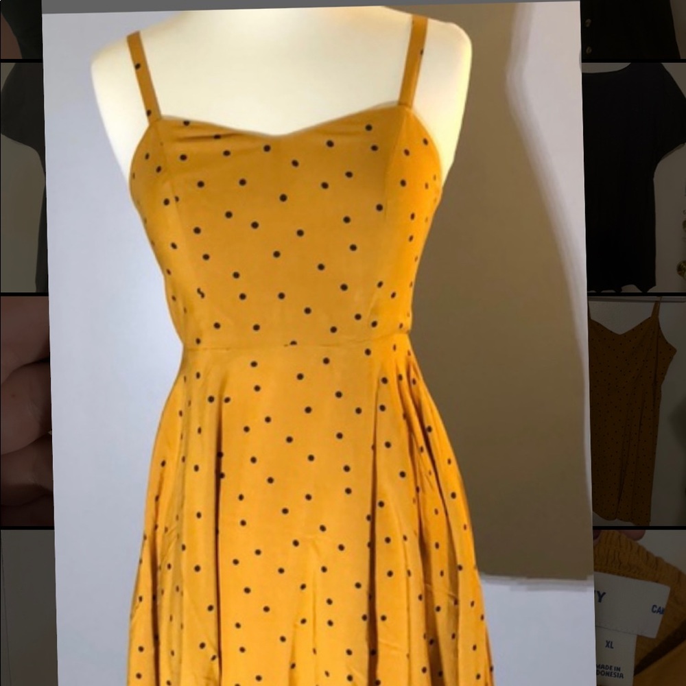 Old Navy Yellow Dot Cami Dress, XL